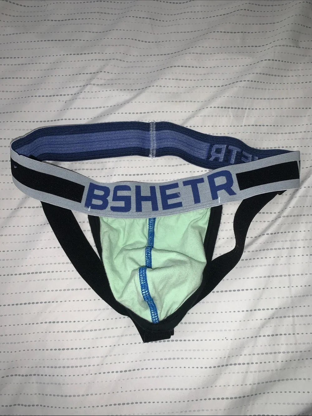 Men's Mint & Black Supportive Brief Jockstrap